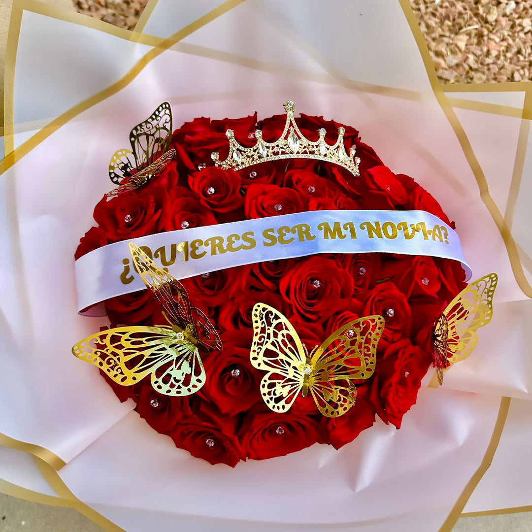 Ramo de 50 Rosas "¿Quieres Ser Mi Novia?"