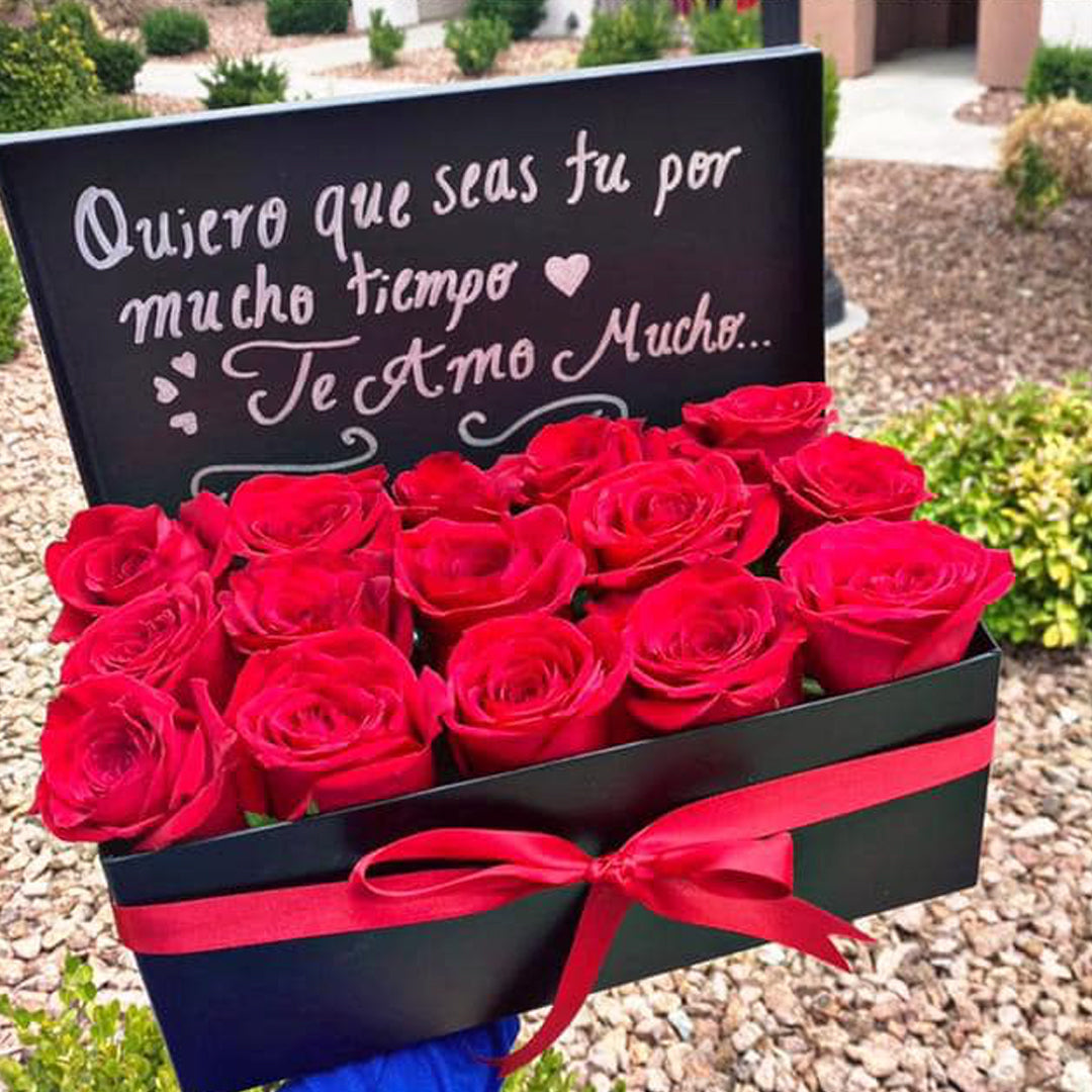 Caja con 15 Rosas Rojas