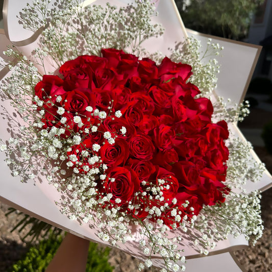 Ramo de 100 Rosas con Baby’s Breath