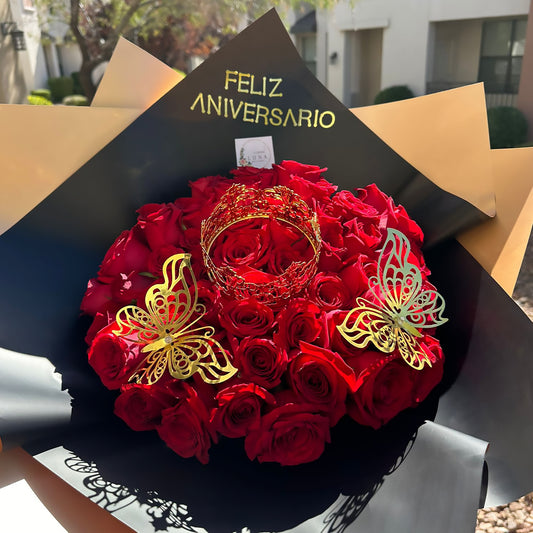 Ramo 50 rosas ¨Feliz Aniversario"