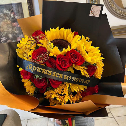 Ramo de Girasoles y Rosas ¿Quieres Ser Mi Novia?