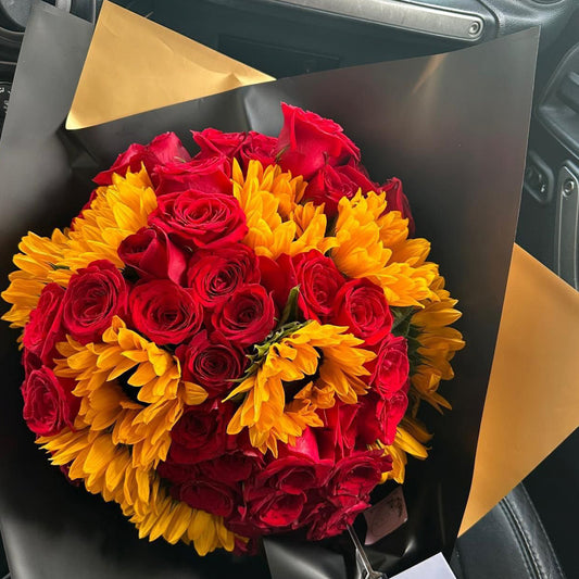 Ramo de Girasoles y Rosas Rojas