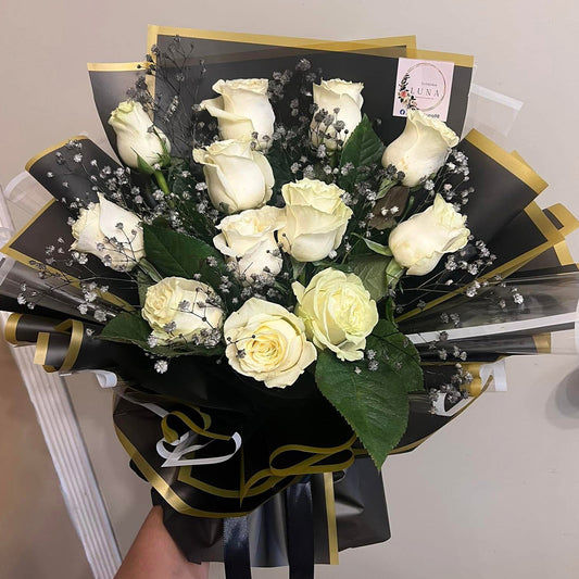 Ramo de 12 Rosas Blancas