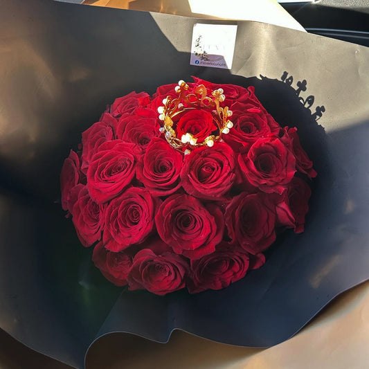 Ramo de Rosas Rojas con Corona