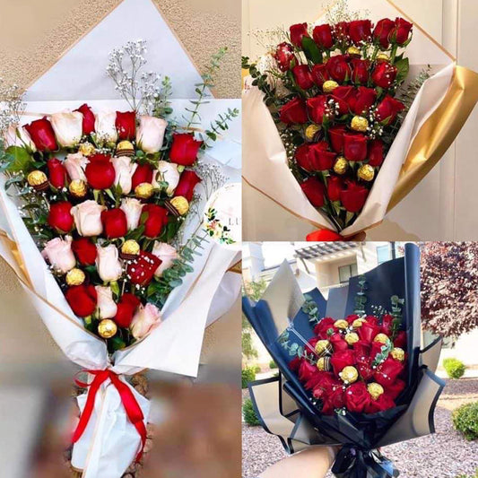Ramo de 24 Rosas con Chocolates