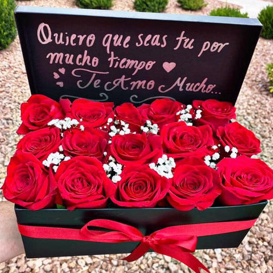 Caja con 15 Rosas Rojas