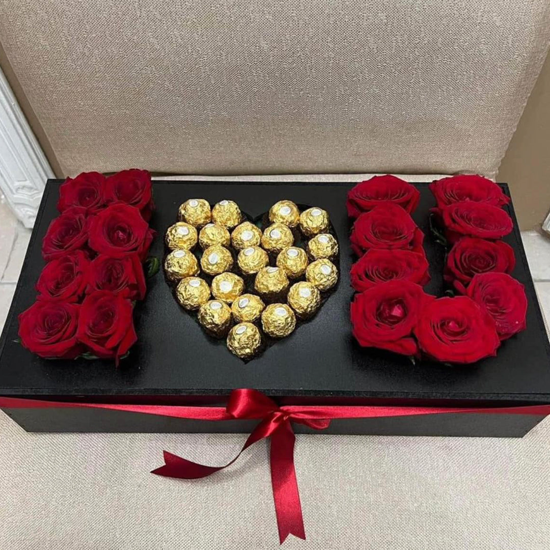 Caja Negra con "I ❤️ U"